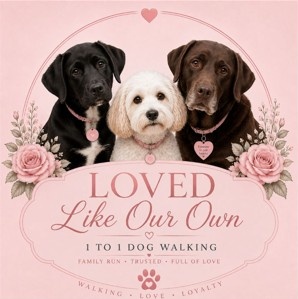 Loved Like Our Own – 1 to 1 Dog Walking logo